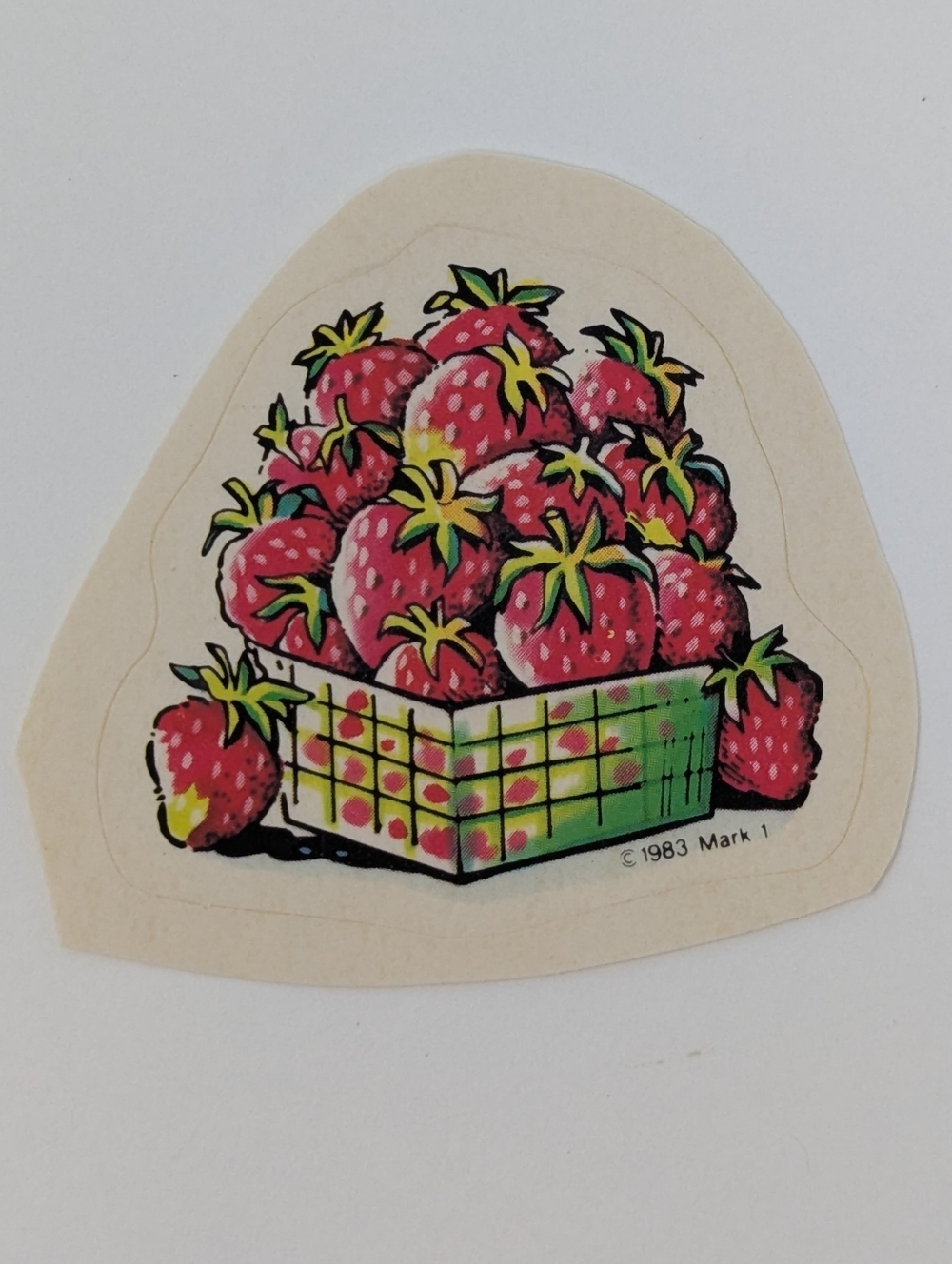 Celebrity Mark 1 Sticker Strawberry Basket Vintage 1983